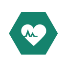 Cardiovascular disease dark green icon