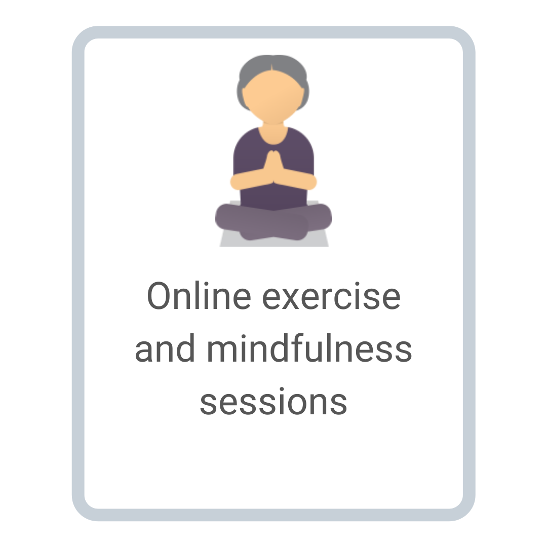 Online exercise and mindfulness sessions